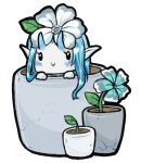  alpha_channel animal_humanoid black_eyes blue_hair cute_face dirt dragon dragon_humanoid female flower flower_on_head flower_pot hair horn human humanoid humanoid_pointy_ears icon leaf long_ears low_res mammal old_rylai_design plant scalie solo unknown_artist western_dragon 