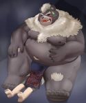  2020 anhrmgzo barefoot facesitting hi_res kimun_kamui_(tas) male male/male mammal slightly_chubby tokyo_afterschool_summoners ursid video_games wen_kamui_(tas) 