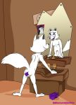  anal anal_penetration anthro arctic_dogs arctic_fox bathroom canid canine canis dildo dildo_in_ass domestic_dog duke fox hi_res male male/male mammal mirror penetration samuraijackin sex_toy sink solo swifty 