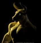  anthro beastmilk bovid bovine cattle glowing male mammal moody nipples nude simple_background solo 