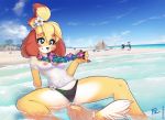  animal_crossing anthro apollo_(animal_crossing) blush breasts breath_of_the_wild canid canine canis clothed clothing detailed_background domestic_dog english_text female female_focus fluff-kevlar fur group isabelle_(animal_crossing) k.k._slider kass_(tloz) mammal nintendo partially_clothed shih_tzu shirt sitting smile snow_cone solo_focus spread_legs spreading swimwear text the_legend_of_zelda topwear toy_dog translucent translucent_clothing video_games wet wet_clothing wet_shirt wet_topwear yellow_body yellow_fur 