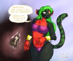 anthro breasts felid female female_pred green_hair hair happy hi_res internal long_hair male male/female male_prey mammal mouse muffin_(themuffinly) murid murine pantherine rodent rubbing_belly smile smirk themuffinly thick_thighs vore 