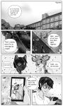  absurd_res ambiguous_gender anthro black_and_white canid canin canine canis cellphone cervid cheesy comic detailed_background eyewear felid feline female glasses goggles group hi_res highschool human jin jin_keiko keiko_(sakmat) leafs light lion male mammal manga mini_comic monochrome original_characters pantherine phone piporete plant speech_bubble sunlight text tree wolf 
