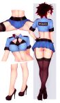 bluefield heels pantsu police_uniform ruby_rose rwby stockings thighhighs 