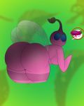  2020 absurd_res big_butt blue_eyes breasts butt digital_media_(artwork) eggplant elemental_creature female flora_fauna food fruit gazaster gender_symbol hi_res humanoid imminent_sex insect_wings leaf looking_at_viewer looking_back nintendo nude penis_shadow pikmin pikmin_(species) pink_body pink_skin plant shocked simple_background solo symbol thick_thighs video_games winged_pikmin wings ♀ 