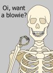  absurd_res ambiguous_gender animated_skeleton bone hi_res humanoid looking_at_viewer not_furry open_mouth redcrystal simple_background skeleton skull solo text undead 