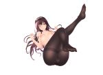  ass book breasts cait cameltoe headband kasumigaoka_utaha long_hair nipples nopan pantyhose pink_eyes purple_hair saenai_heroine_no_sodatekata topless white wink 