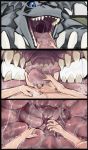  absurd_res acidic bodily_fluids conditional_dnp digimon digimon_(species) erection first_person_view genitals guilmon hi_res human macro male mammal micro mouth_shot nude open_mouth penis pubes saliva swallowing tongue vore 