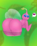  2020 absurd_res bent_over big_butt blue_eyes breasts butt digital_media_(artwork) eggplant elemental_creature female flora_fauna food fruit gazaster gender_symbol happy hi_res humanoid insect_wings leaf looking_at_viewer looking_back nintendo nude pikmin pikmin_(species) pink_body pink_skin plant presenting presenting_hindquarters simple_background solo symbol thick_thighs video_games winged_pikmin wings ♀ 