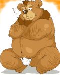  2005 4:5 anthro belly brown_body brown_fur bulge clothing digital_media_(artwork) fur japanese_text low_res male mammal navel oekaki overweight overweight_anthro overweight_male simple_background solo text underwear unknown_artist ursid 