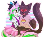  alpha_channel anthro blush bulge caphound clothed clothing crossdressing domestic_cat duo felid feline felis fluffy_ears girly lilac_(lilac53) long_tail male male/male mammal pantherine snow_leopard 