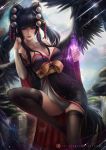  axsens cleavage dead_or_alive japanese_clothes no_bra nyotengu thighhighs wings 