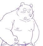  2011 anthro belly blush clothing kemono kick_(artist) male mammal navel nipples overweight overweight_anthro overweight_male simple_background solo underwear ursid white_background 
