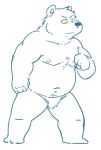  2010 anthro belly biped kemono kick_(artist) male mammal moobs navel nipples overweight overweight_anthro overweight_male simple_background solo ursid white_background 