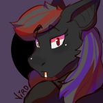  1:1 anthro bat_pony ciggarette clothing demon equid female friendship_is_magic hair hasbro heterochromia jacky_bloodfang looking_at_viewer mammal my_little_pony simple_background smoking solo unamused 