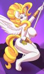  anthro areola big_breasts breasts crouching cutie_mark dancing equid equine female genitals mammal my_little_pony nexcoyotlgt nipples nude pegasus pole pole_dancing pussy solo stripper_pole wings 