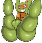  anthro balls big_butt butt genitals hi_res looking_at_viewer male michelangelo_(tmnt) nathanatwar reptile scalie smile smiling_at_viewer teenage_mutant_ninja_turtles thick_thighs turtle wide_hips 