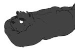  2010 anthro black_body black_fur bodily_fluids butt fur kemono kick_(artist) lying male mammal monochrome overweight overweight_anthro overweight_male simple_background solo sweat ursid white_background 