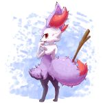  1:1 anthro black_body black_fur blush braixen canid canine cheek_tuft ear_tuft facial_tuft female fur iplatartz looking_back mammal nintendo plattyneko pok&eacute;mon pok&eacute;mon_(species) purple_body purple_fur red_body red_fur shiny_pok&eacute;mon shoulder_tuft smile standing stick tuft video_games 