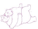  2011 anthro blush cuddling duo hug kemono kick_(artist) lying male male/male mammal overweight overweight_male simple_background suid suina sus_(pig) ursid white_background wild_boar 