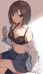  amu_(258shin) bra open_shirt seifuku skirt_lift 