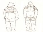  2012 anthro belly blush bulge butt clothing kemono kick_(artist) male mammal moobs nipples overweight overweight_anthro overweight_male simple_background solo underwear ursid 