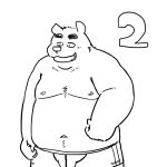  2011 anthro belly clothing kemono kick_(artist) male mammal moobs nipples overweight overweight_anthro overweight_male simple_background solo underwear ursid white_background 