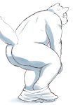  2017 anthro blush butt canid canine canis clothing domestic_dog hi_res kemono kick_(artist) male mammal overweight overweight_anthro overweight_male simple_background solo underwear white_background 