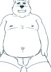  2011 anthro belly bulge clothing kemono kick_(artist) male mammal navel nipples overweight overweight_anthro overweight_male simple_background solo underwear ursid white_background 