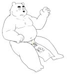  2011 anthro asian_clothing belly clothing east_asian_clothing fundoshi japanese_clothing kemono kick_(artist) male mammal navel overweight overweight_anthro overweight_male simple_background solo underwear ursid white_background 
