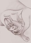  3_toes animal_genitalia animal_penis anthro anthro_on_anthro anthro_penetrated anthro_penetrating anthro_penetrating_anthro anus balls big_dom_small_sub buckteeth canid canine canine_penis dipstick_ears disney duo female female_penetrated flat_chested fox fuchs genitals half-closed_eyes hi_res judy_hopps knot lagomorph large_penetration larger_male leporid looking_pleasured male male/female male_penetrating male_penetrating_female mammal monochrome multicolored_ears narrowed_eyes nick_wilde nude open_mouth penetration penis rabbit reverse_piledriver_position sex shoulder_stand size_difference smaller_female smaller_penetrated soles teeth toes traditional_media_(artwork) vaginal vaginal_penetration zootopia 