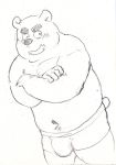  2012 anthro belly blush bulge clothing kemono kick_(artist) male mammal navel overweight overweight_anthro overweight_male simple_background solo underwear ursid white_background 