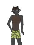  anthro bovid boxers_(clothing) caprine clothed clothing fuze green_clothing green_underwear male mammal nipples roland_(fuze) simple_background solo topless underwear white_background 