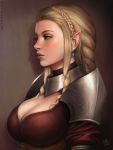  armor cleavage mirco_cabbia no_bra pointy_ears 