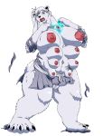  2019 8_breasts alpha_channel alternate_species amulet anthro black_nose breasts clothing female fur genitals mammal mankor multi_breast nipples open_mouth polar_bear pussy rwby simple_background solo standing surprise torn_clothing transformation transparent_background ursid ursine weiss_schnee white_body white_fur 