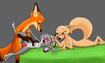  &lt;3 &lt;3_eyes 5:3 absurd_res animal_genitalia animal_penis anthro anthro_on_anthro arctic_fox balls bed black_nose blue_eyes blush bodily_fluids buckteeth canid canine canine_penis chest_tuft clitoris dipstick_ears dipstick_tail disney female female_penetrated fox fur furniture genital_fluids genitals gloves_(marking) green_eyes grey_background grey_body grey_fur group group_sex hi_res inner_ear_fluff judy_hopps knot lagomorph leg_markings leporid looking_at_another looking_pleasured lying male male/female male_penetrating male_penetrating_female mammal markings multicolored_ears multicolored_tail nick_wilde nude on_bed on_front open_mouth open_smile orange_body orange_fur penetration penile penile_penetration penis penis_in_pussy pink_nose pussy rabbit red_fox sex sheath simple_background skye_(zootopia) smile socks_(marking) standing tears teeth theblueberrycarrots threesome tongue tuft vaginal vaginal_penetration zootopia 