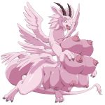  absurd_res breasts claws digimon digimon_(species) dragon feathered_dragon feathered_wings feathers female fur hi_res horn ivanks magnadramon multi_breast nipples nude open_mouth semi-anthro solo wings 
