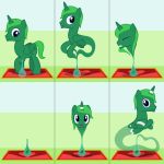  1:1 2018 absurd_res bottle carpet clenched_teeth crossed_arms equid fan_character feral floating genie green_body green_hair hair happy hasbro hi_res horn horn_ring jewelry looking_at_viewer male mammal my_little_pony parclytaxel purple_eyes raised_hoof simple_background smile solo teeth transformation waistband winged_unicorn wings wrist_cuff 
