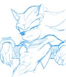  abs anthro bedroom_eyes chest_tuft claws darkblue eulipotyphlan eyelashes fur hedgehog hi_res humanoid_hands looking_at_viewer male mammal narrowed_eyes pecs seductive sega shadow_the_hedgehog simple_background sketch solo solo_focus sonic_the_hedgehog_(series) tuft video_games white_background 