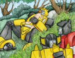  bumblebee sideswipe spike_witwicky sunstreaker transformers 