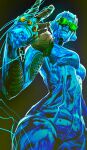  1other breasts from_below green-tinted_eyewear highres jojo_no_kimyou_na_bouken looking_at_viewer medium_breasts metal_skin no_humans open_hand other_focus robot solo stand_(jojo) stone_free stone_ocean string sunglasses tinted_eyewear uu0000322 