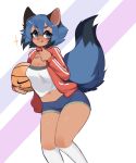  anthro basketball blue_hair bottomwear brand_new_animal breasts canid canine clothed clothing digital_media_(artwork) eyelashes female footwear fredek666 fully_clothed hair hi_res holding_object jacket legwear licking licking_lips mammal michiru_kagemori midriff navel nike portrait raccoon_dog red_jacket shirt shorts socks solo standing studio_trigger tanuki three-quarter_portrait tongue tongue_out topwear white_clothing white_legwear white_socks 