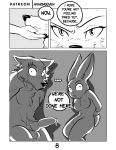  absurd_res amazinggwen animal_genitalia animal_penis anthro beastars bodily_fluids bound breasts canid canine canine_penis canis comic cuckold dialogue domination english_text erection female female/female female_domination genitals group haru_(beastars) hi_res humiliation imminent_sex juno_(beastars) knot lagomorph legoshi_(beastars) leporid male male/female mammal monochrome nude penis presenting rabbit text wolf 