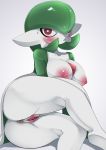  2020 absurd_res ashraely big_breasts blush breasts butt butt_pose clothing curvy_figure digital_media_(artwork) female gardevoir genitals hi_res huge_breasts humanoid looking_at_viewer nintendo not_furry nude pok&eacute;mon pok&eacute;mon_(species) pose pussy red_eyes simple_background solo thick_thighs video_games voluptuous white_background wide_hips 