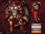  4:3 anthro black_body bodily_fluids claws dragon fangs genitals horn male model_sheet multicolored_body muscular muscular_anthro muscular_male open_mouth open_smile penis red_eyes saliva simple_background smile solo tongue tongue_out two_tone_body wings zi0808 