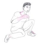  alien angel_(lilo_and_stitch) arania claws clothing comic disney experiment_(lilo_and_stitch) eyelashes footwear gender_transformation hair lilo_and_stitch male mtf_transformation pink_body shoes short_hair sitting solo tf_into_fictional_character transformation 