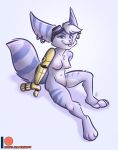  anthro breasts ear_piercing ear_ring eyewear feet female genitals goggles goggles_on_head lombax mammal nicnak044 nipples paws piercing prosthetic prosthetic_arm prosthetic_limb pussy ratchet_and_clank rift_apart_lombax solo sony_corporation sony_interactive_entertainment video_games 