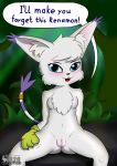  andromorph anthro digimon digimon_(species) domestic_cat felid feline felis female fluffy fur gatomon genitals hi_res intersex kemono mammal needy nude pinup pose pussy ring seductive solo speech_bubble text wunderhase 