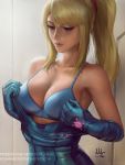  bodysuit metroid mirco_cabbia no_bra samus_aran undressing 