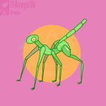  1:1 all_fours ambiguous_gender animated antennae_(anatomy) anthro areye_(artist) arthropod arthropod_abdomen big_butt bouncing_butt butt dancing get_stickbugged_lol girly glistening glistening_body insect meme multi_arm multi_limb phasmid short_playtime solo stickbug text thick_thighs wide_hips 